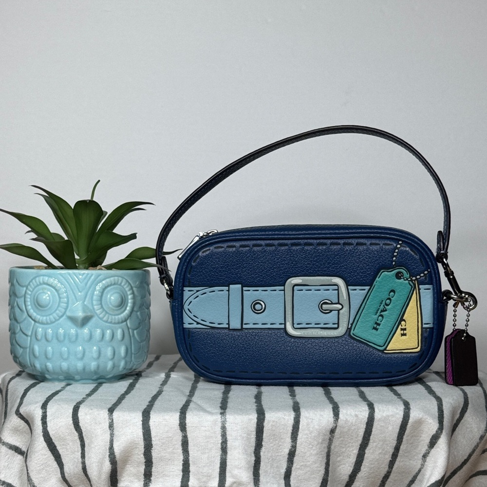 NWOT COACH JAMIE TROMPE L’OEIL PRINT LEATHER LARGE CONVERTIBLE WRISTLET